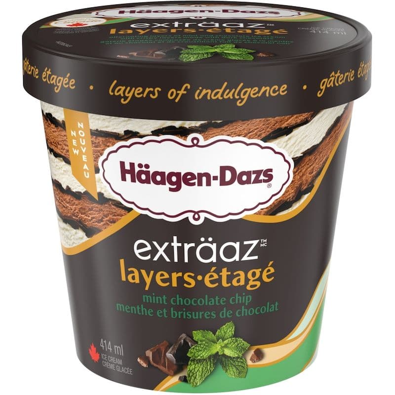 Haagen-Daz Étagé Menthe et Brisures de Chocolat 414ml/ Haagen-Daz Layers Mint Chocolate Chip 414ml