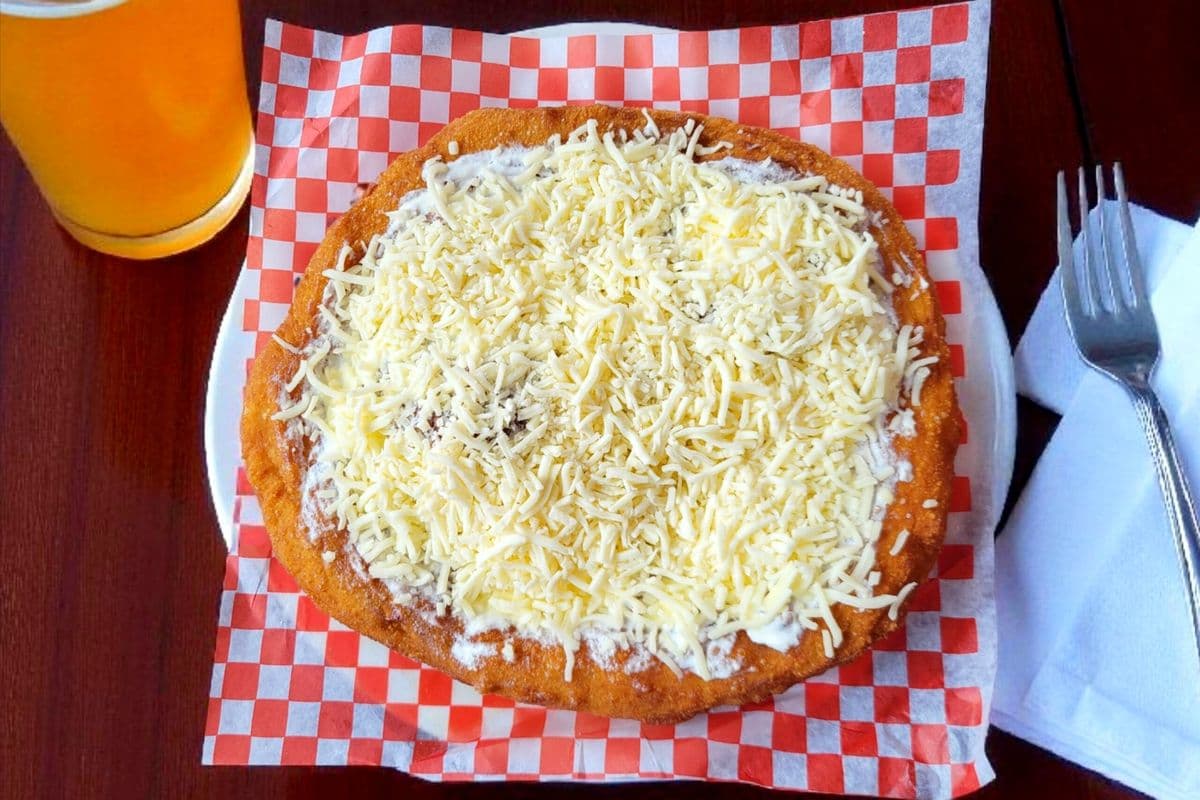 Lángos with Cheese and Sour Cream