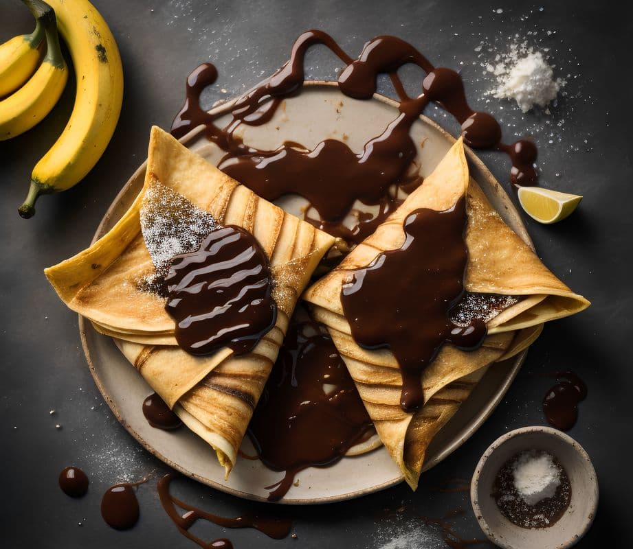 Dark Chocolate Banana Crepe (V)