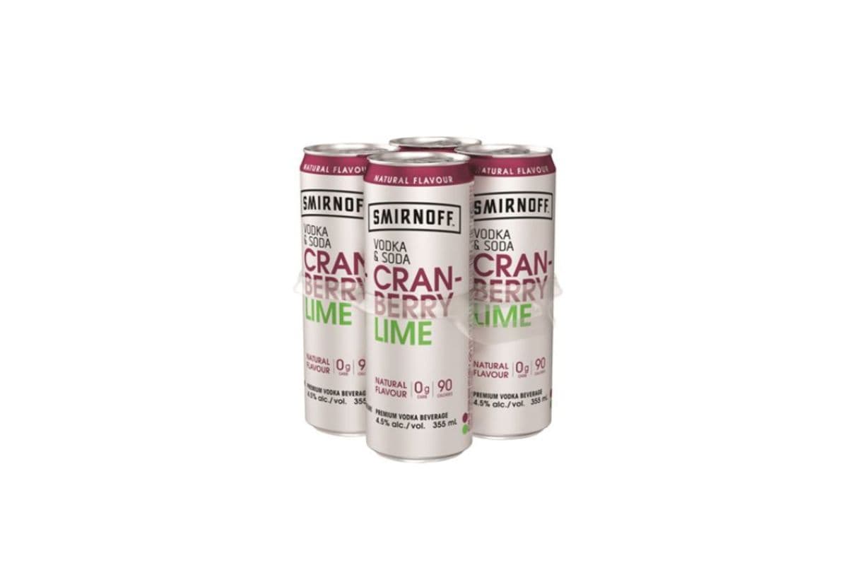 Smirnoff Vodka and Soda Cranberry Lime (4 Cans) (1 x 355ML)