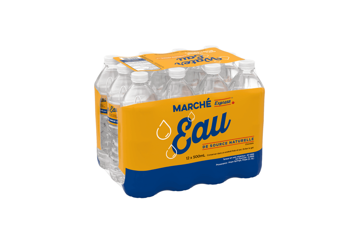 Marché Express Eau de source naturelle (500ml x 12) 77086 / On The Run Natural Spring Water (500ml x 12) 77086