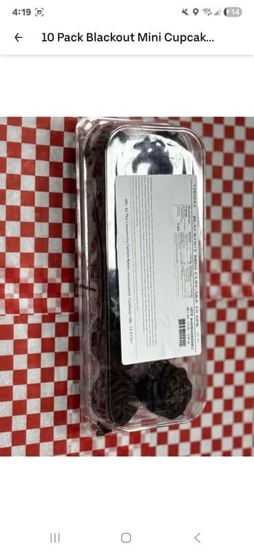 10 Pack Blackout Mini Cupcakes