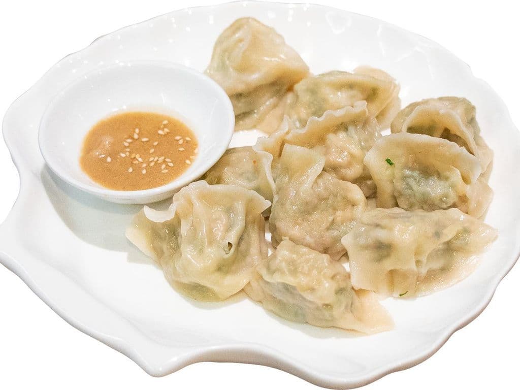 O93 VEGGIE DUMPLING WITH SESAME SAUCE (Plant-based) (10pcs)