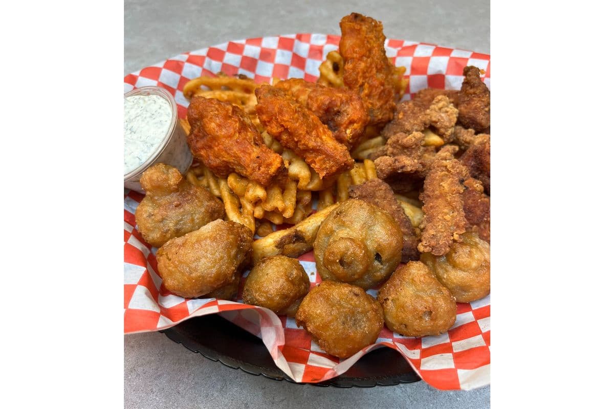 Game Day Basket with Dill Dip