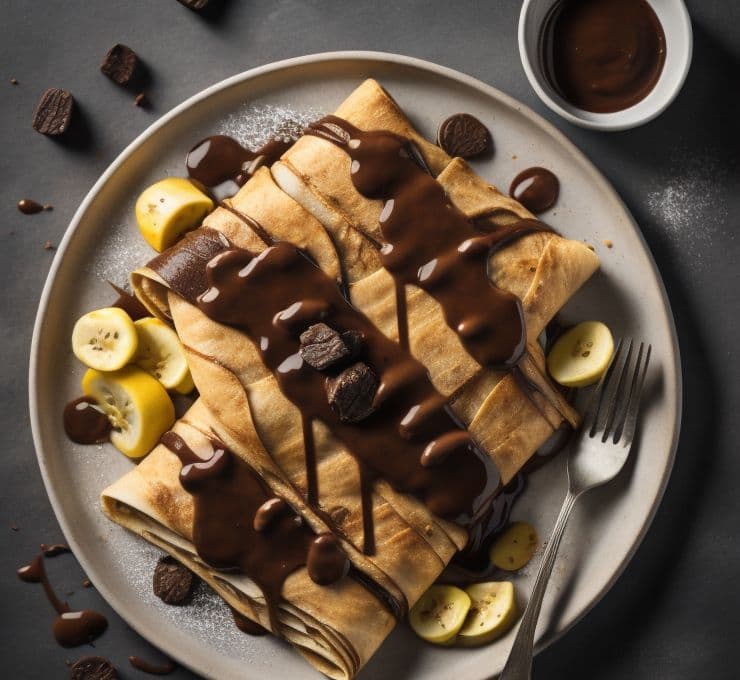 Dark Chocolate Banana Crepe (V)
