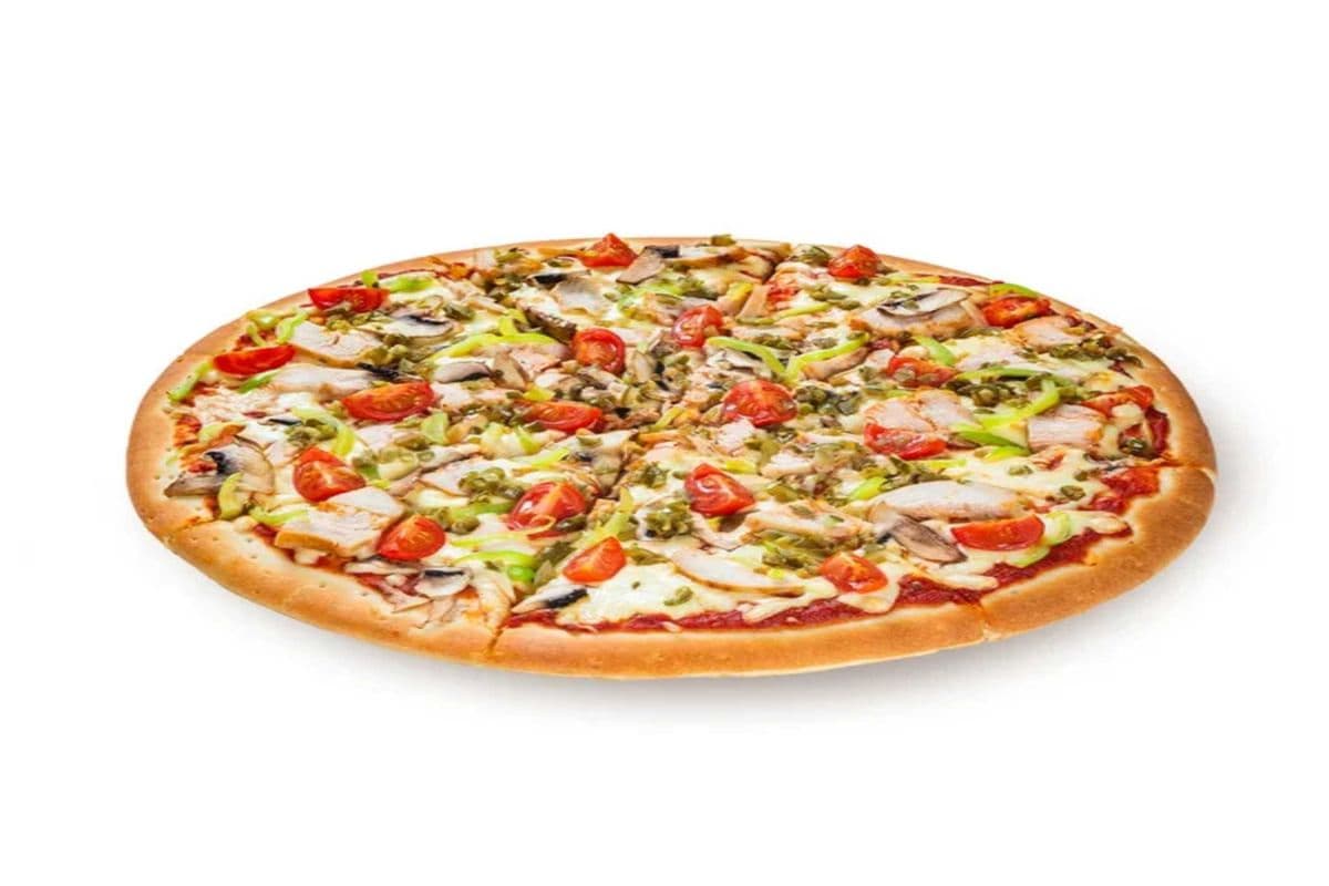 One Medium Pizza (Three Toppings) and One Dip