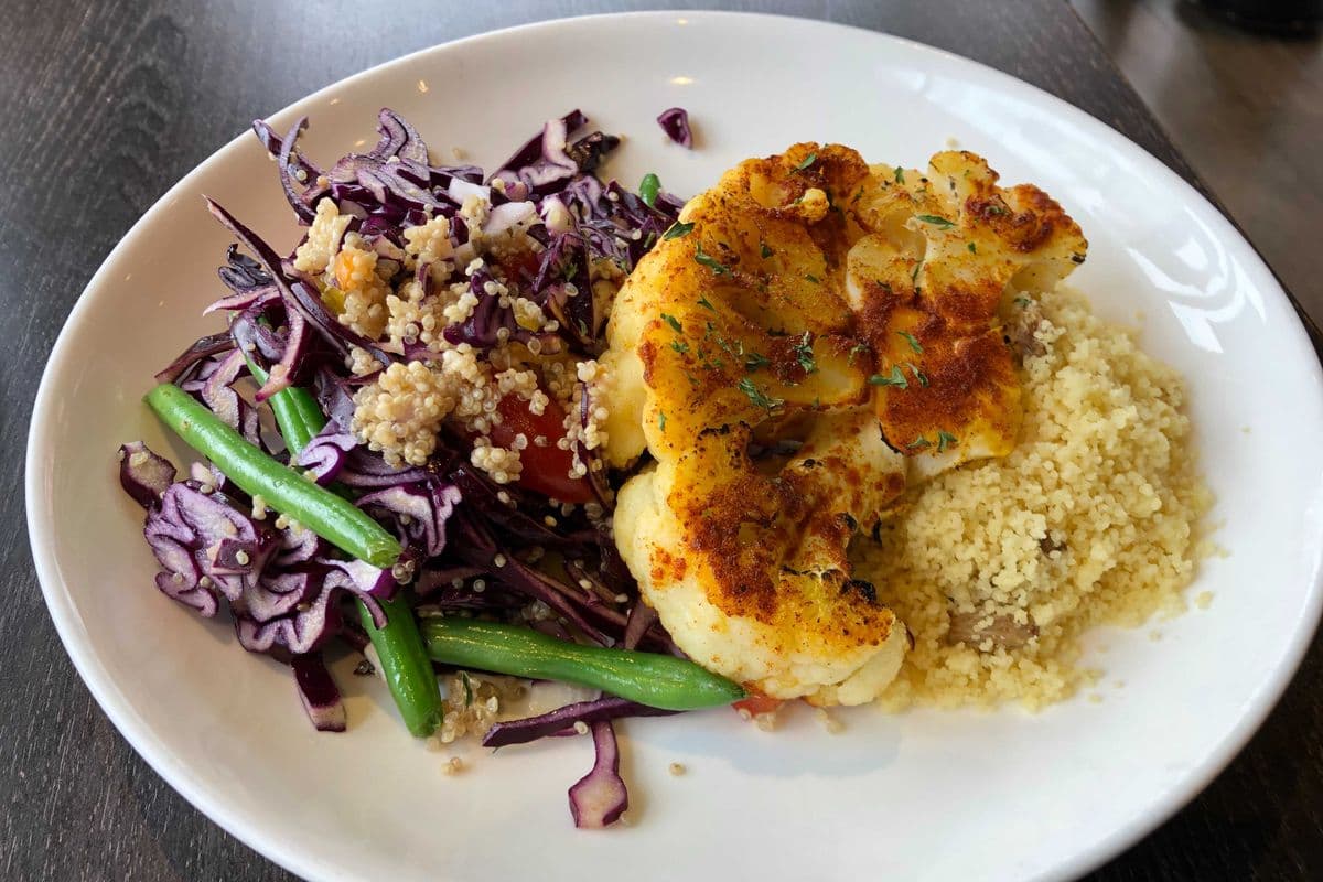 Roasted Cauliflower Steak with Thai Salad