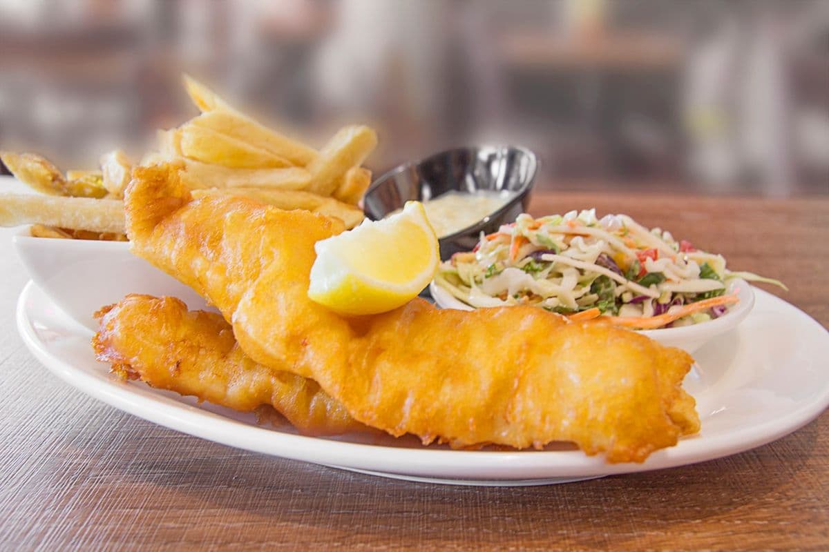 Hand-Battered Fish and Chips (2 pcs)