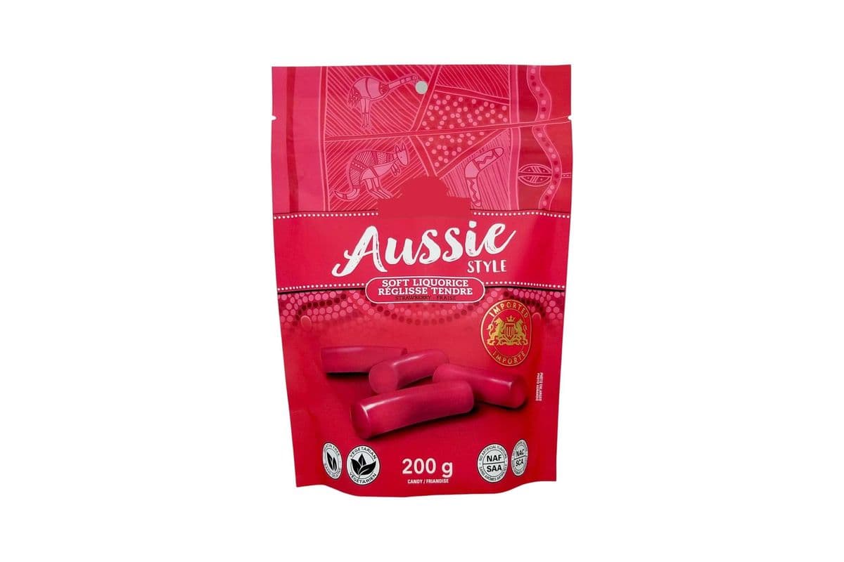 Waterbridge Aussie Style Soft Liquorice Strawberry Candy (England) (175g) (140 Cal)