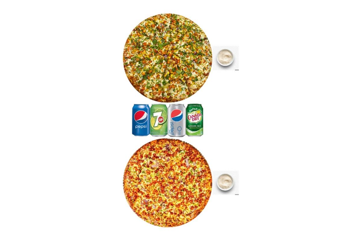 Two Medium Four-Topping Pizzas