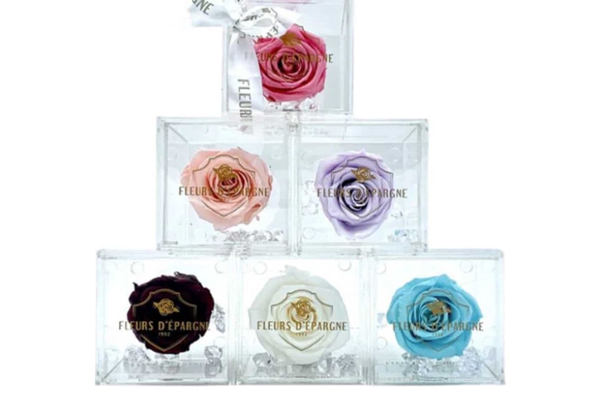 Luxe Crystal Rose Box (7x7x6.7 cm)