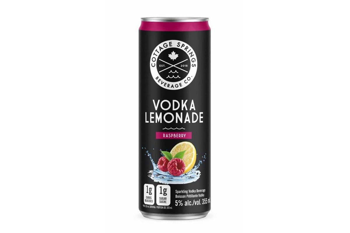 Cottage Springs Beverage Co. Vodka Lemonade, Raspberry (355 ml) (1 x 355ml)