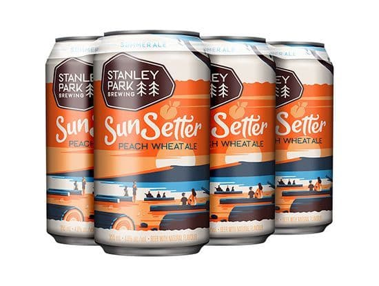 Stanley Park Sunsetter Peach Wheat Ale 6pack, 355mL craft (4.8% ABV)