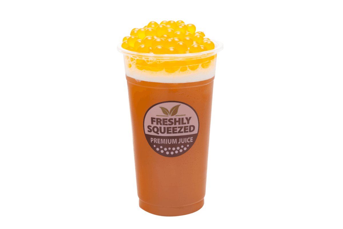 Ceylon Kumquat Tea with Mango Jelly Boba (500) (250 Cal)
