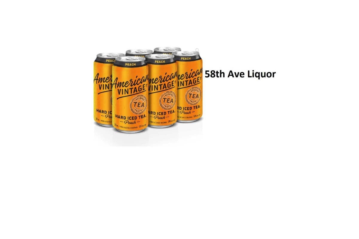 AMERICAN VINTAGE HARD PEACH ICED TEA CANS (1 x 6x355ML)