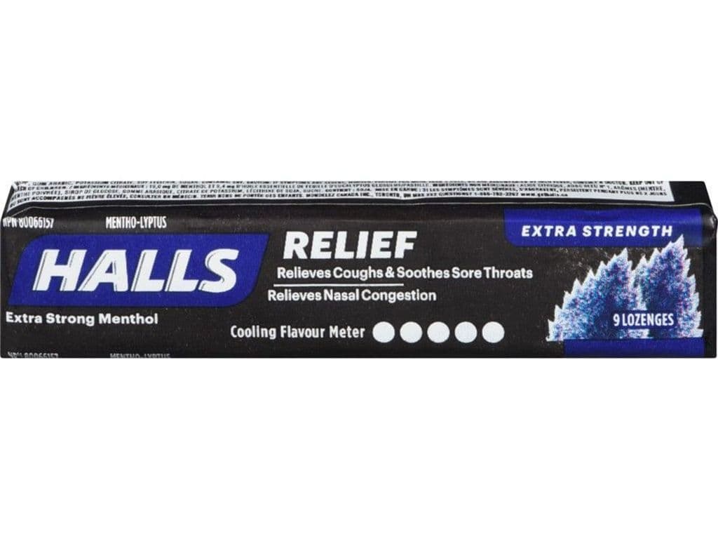 HALLS (9 LOZENGES) EXTRA STRONG MENTHOL (Cold & Cough)