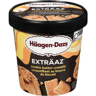 Haagen-Daz Extraaz Croustillant au Beurre de Biscuit 450ml/ Haagen-Daz Extraaz Cookie Butter Crumble 450ml