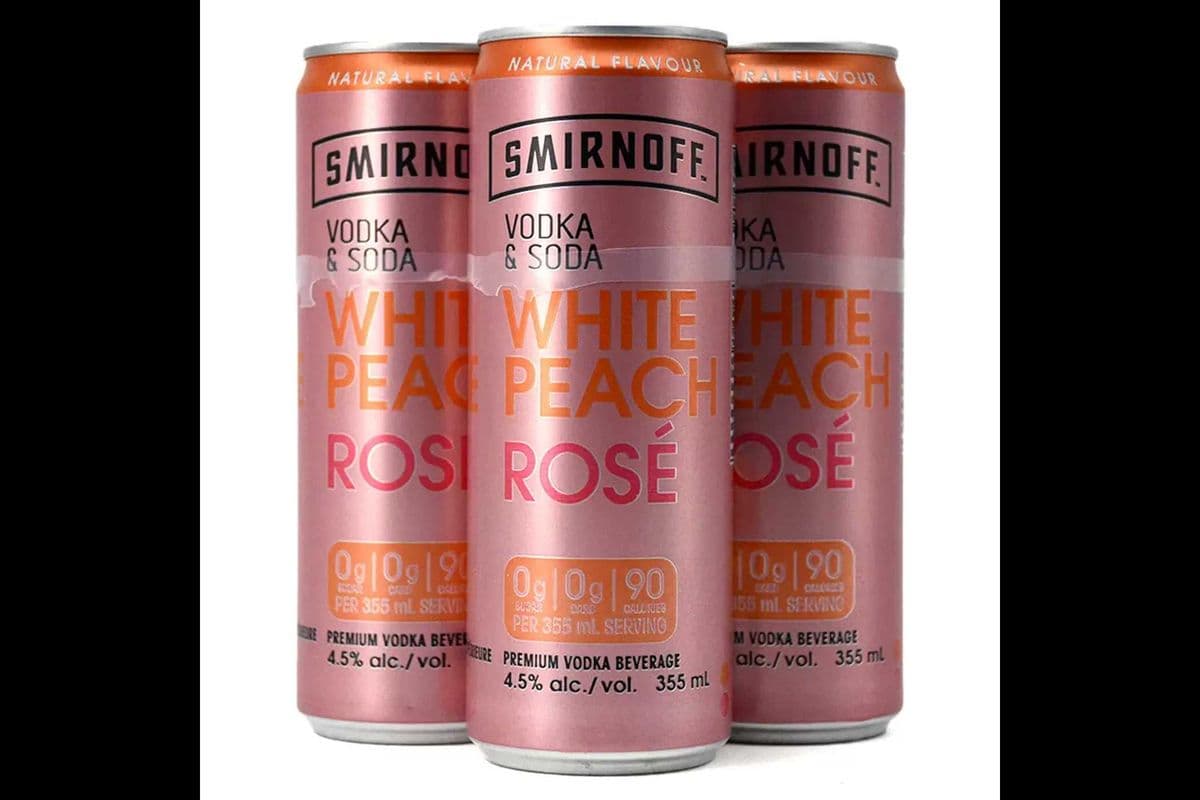 SMIRNOFF VODKA & SODA WHITE PEACH ROSE (4 x 355ML CANS) (4 x 355ML)