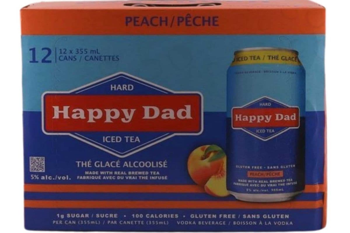 (NEW) HAPPY DAD HARD ICED TEA PEACH 12X355Ml (12 x 355ml)