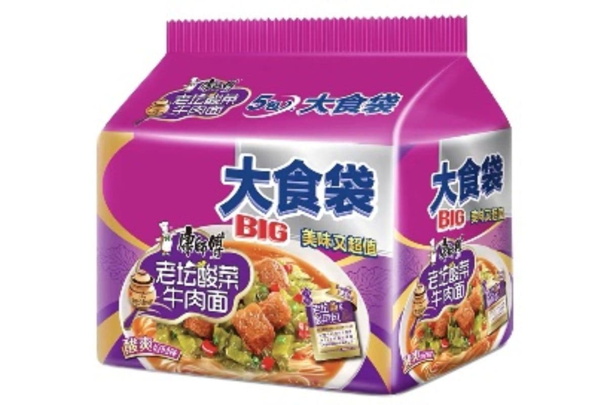 Kang Shi Fu Pickle Beef Instant Noodles(5Pack) 康师傅老坛酸菜牛肉面