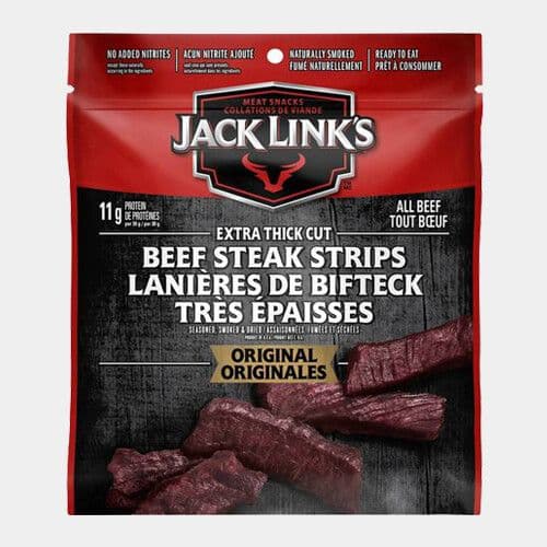 Jack Links Lanières de bifteck en tranches très épaisses (74g) / Jack Links Extra Thick Cut Beef Steak Strips (74g)