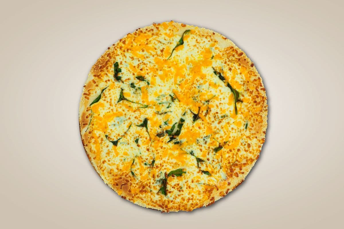 16. 14" Large Three-Cheese Spinach Pizza