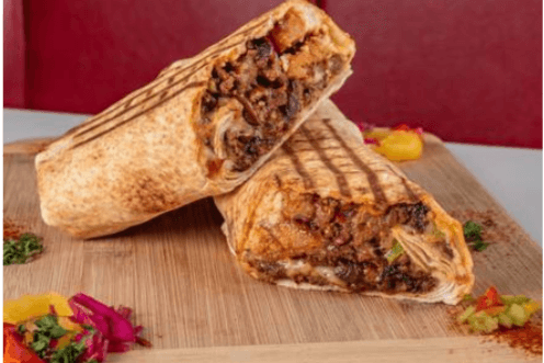 Steak and Cheese Wrap (Custom) Comes with Toppings (Large)