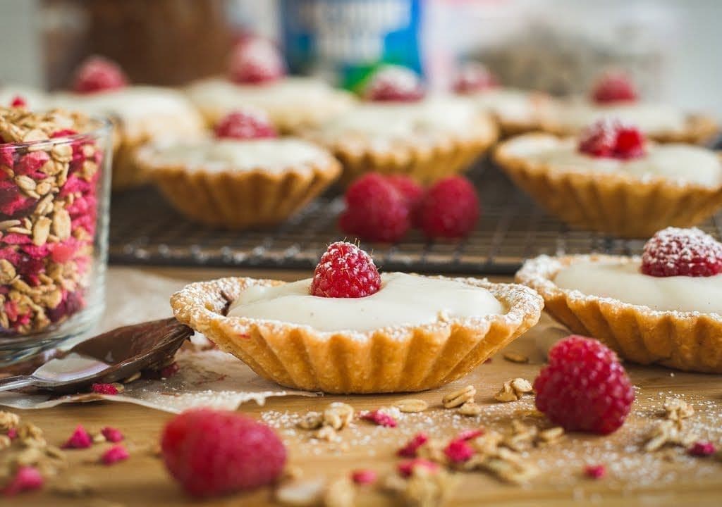 Coconut raspberry tart