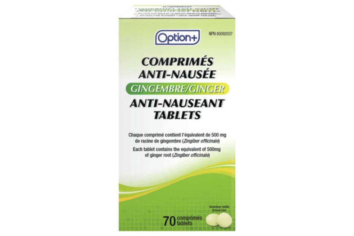 Option+ Anti-Nausea Ginger Tablets (30 tabs)