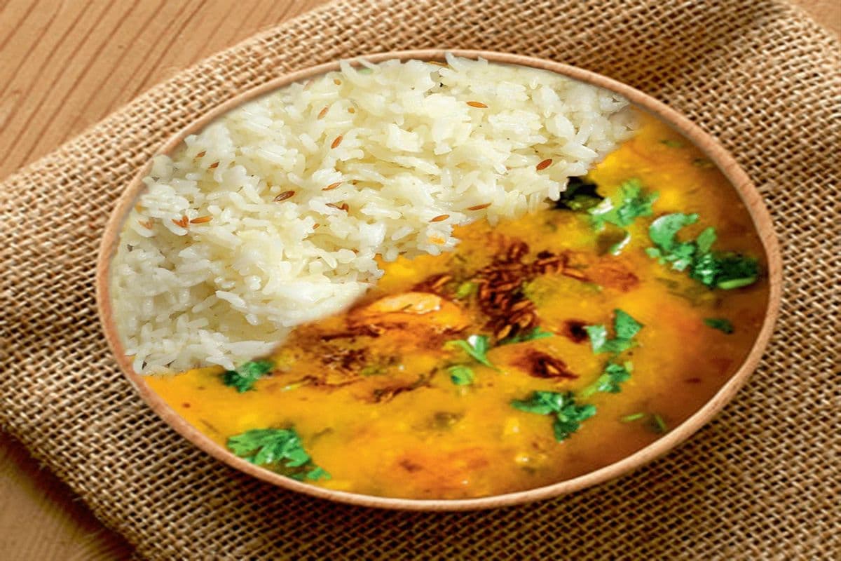 Dal Tadka and Jeera Rice