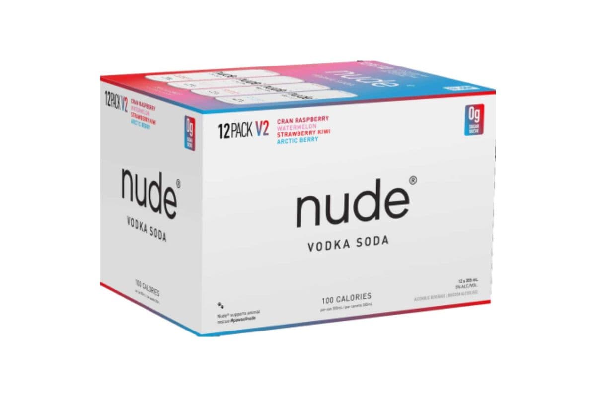 Nude Vodka Soda Varity V 2- Zero Sugar (12 x 355mL)