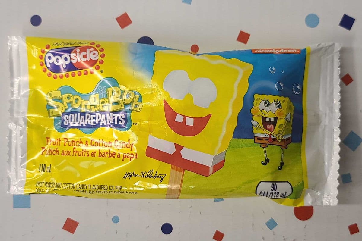 Spongebob Squarepants Popsicle(Fruit Punch and Cotton Candy) (118ml)