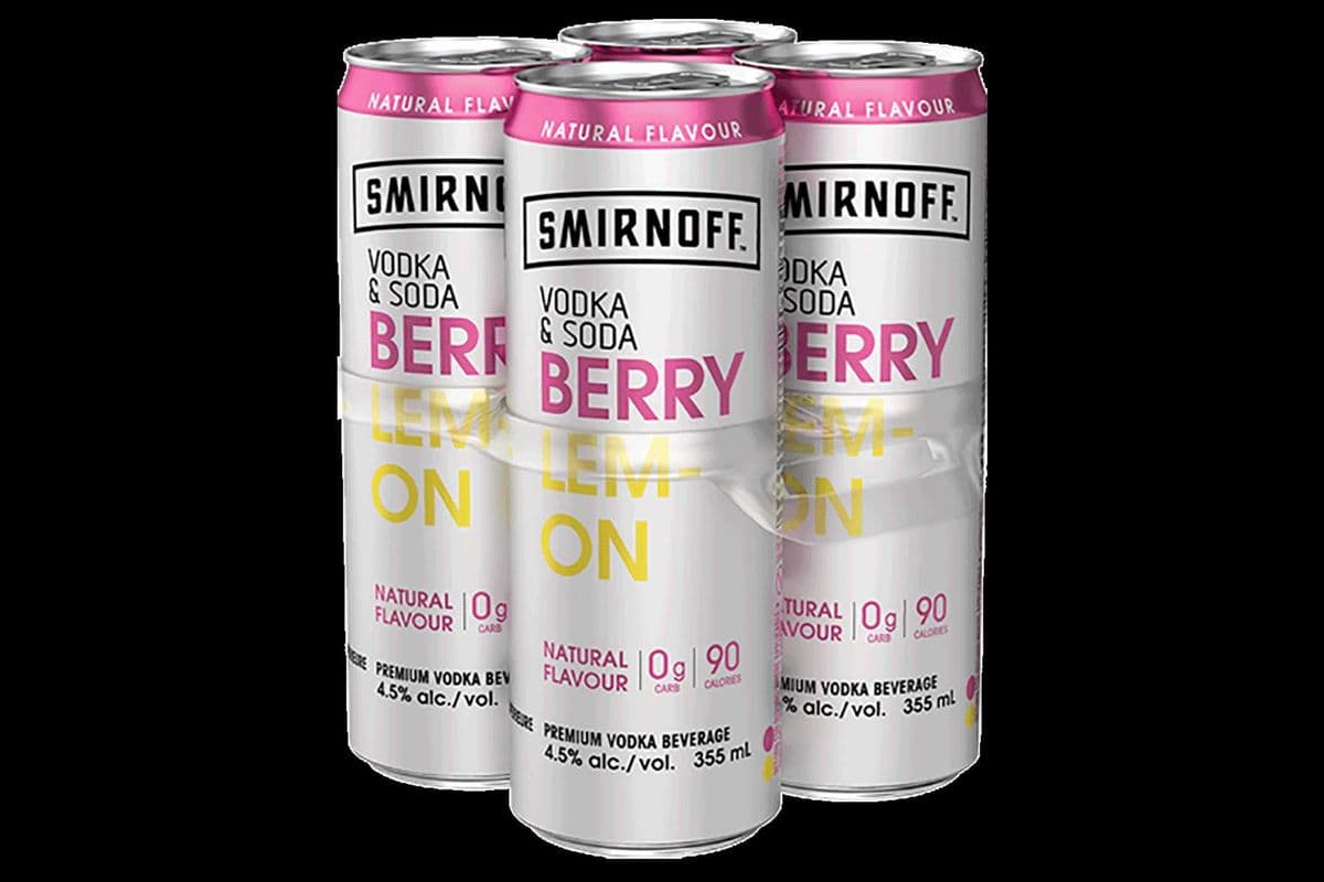 SMIRNOFF VODKA & SODA BERRY LEMON (4 x 355ML CANS) (4 x 355ML)
