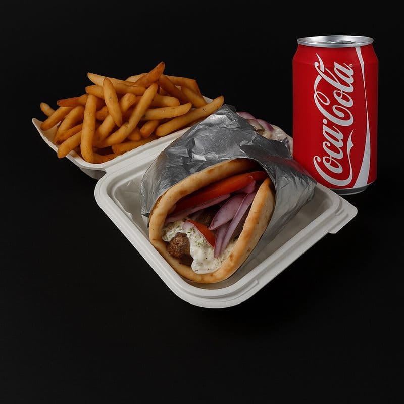 1 PITA 1 FRITE 1 BOISSON / 1 PITA 1 FRY 1 SOFT DRINK
