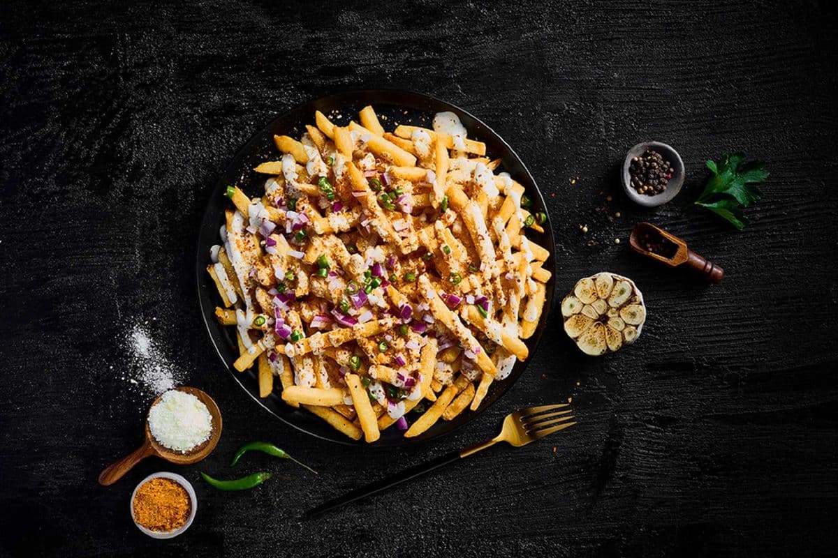 Loaded Chilli and Onion Parm Fries