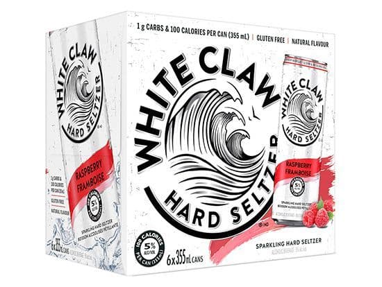 White Claw Raspberry 6pack, 355mL coolers (5.0% ABV)