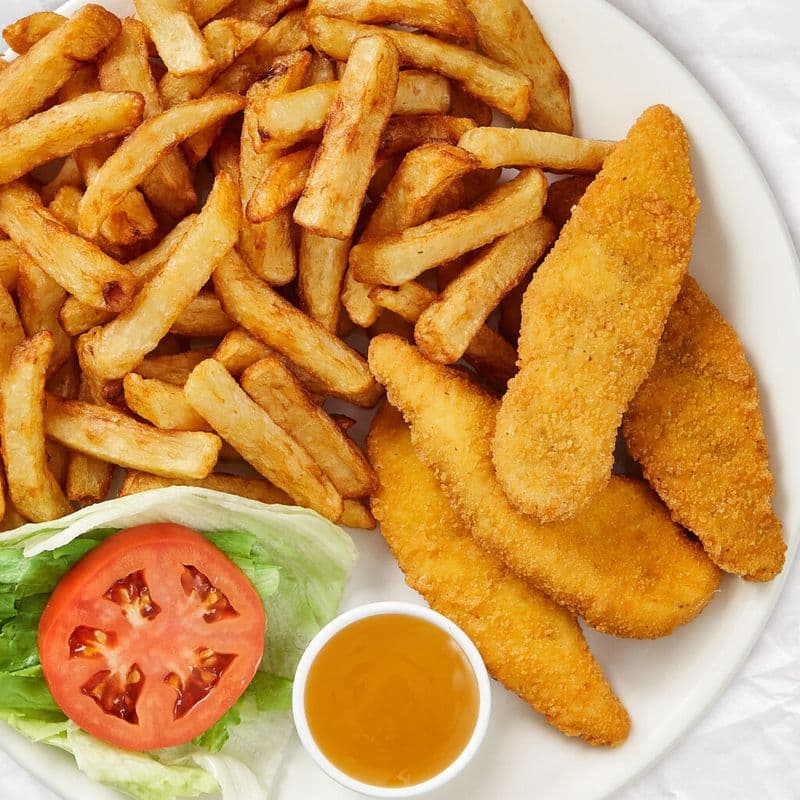 Lanières de poulet avec frites