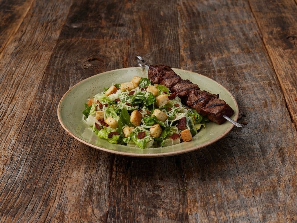 Caesar Salad with Beef Tenderloin