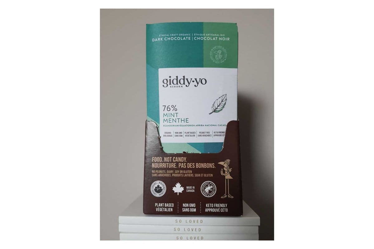 MINT 76% DARK CHOCOLATE, BOX OF 20 x 60g BARS, ORGANIC, VEGAN, FREE OF PEANUTS, DAIRY, GLUTEN, SOY, LAB TESTED, CEREMONIAL GRADE (Box of 20 - 60g bars
