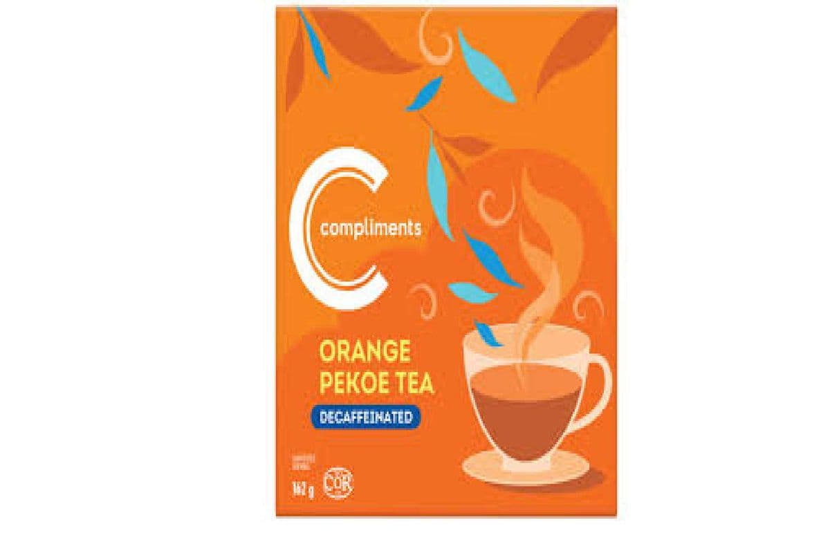 Compliments Decaffeinated Orange Pekoe Tea 72 EA