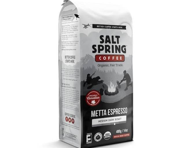 SALT SPRING COFFEE METTA ESPRESSO WHOLE BEAN COFFEE 400G