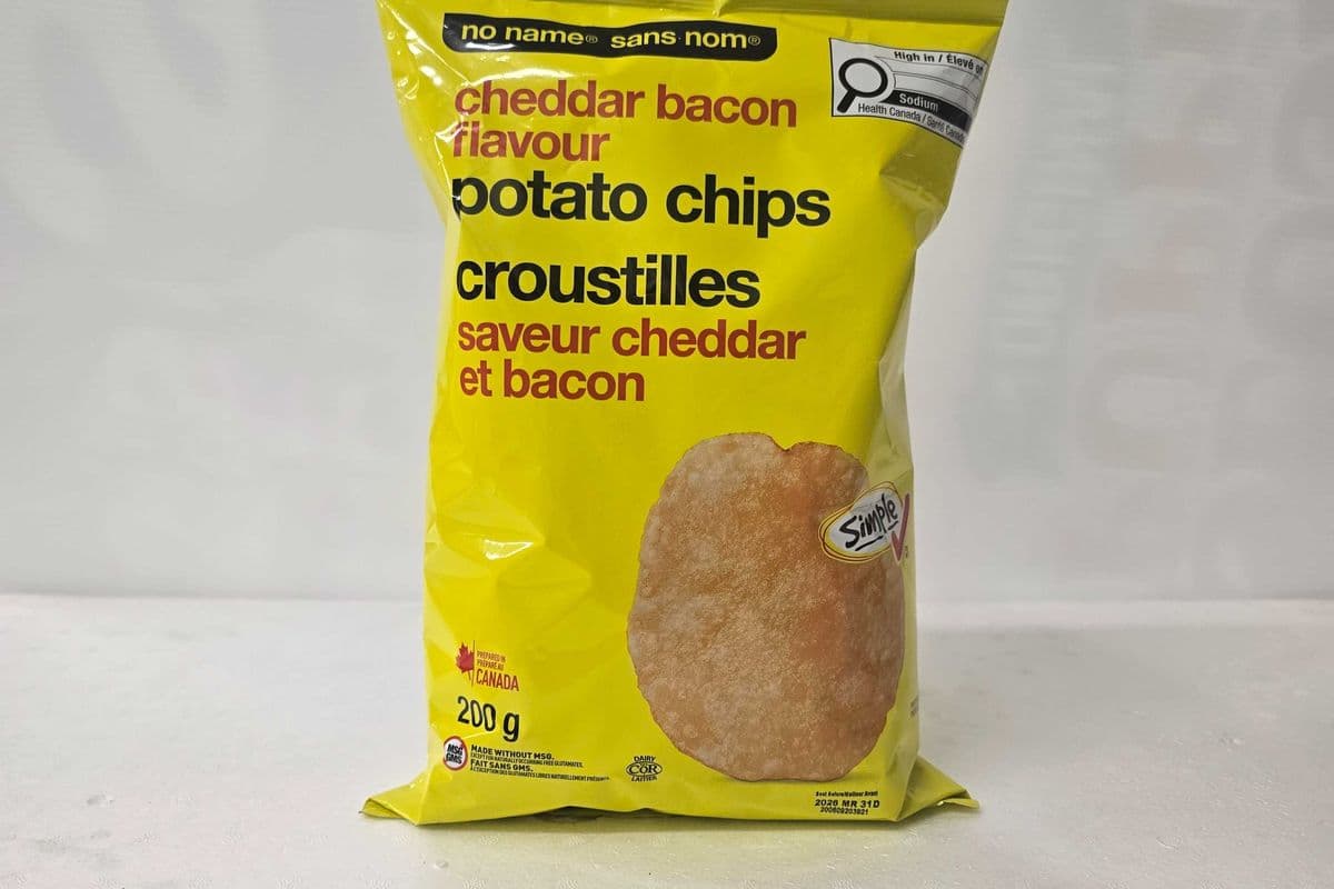No name cheddar bacon flavour potato chips 200g (200g)