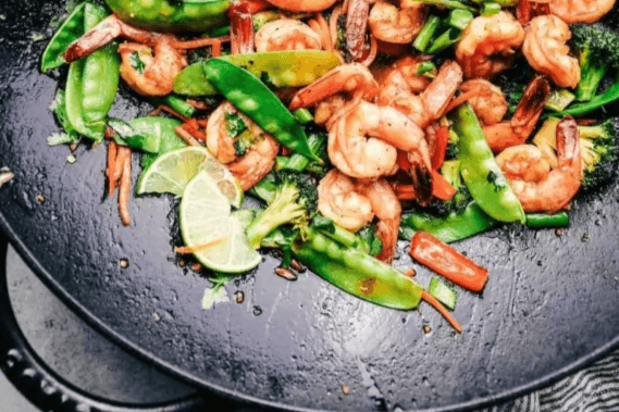 21. Shrimp and Meat with Snow Peas