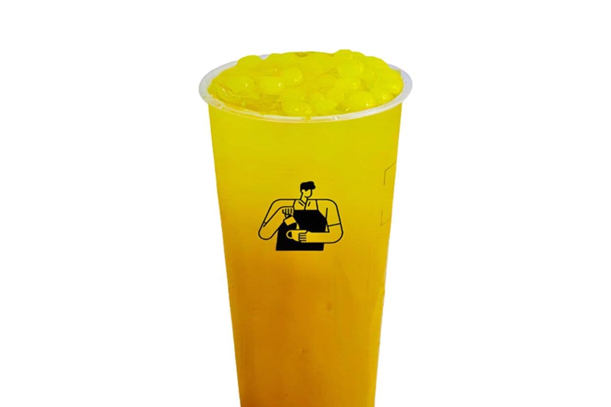 Pineapple Grean Tea with Mango Jelly Boba