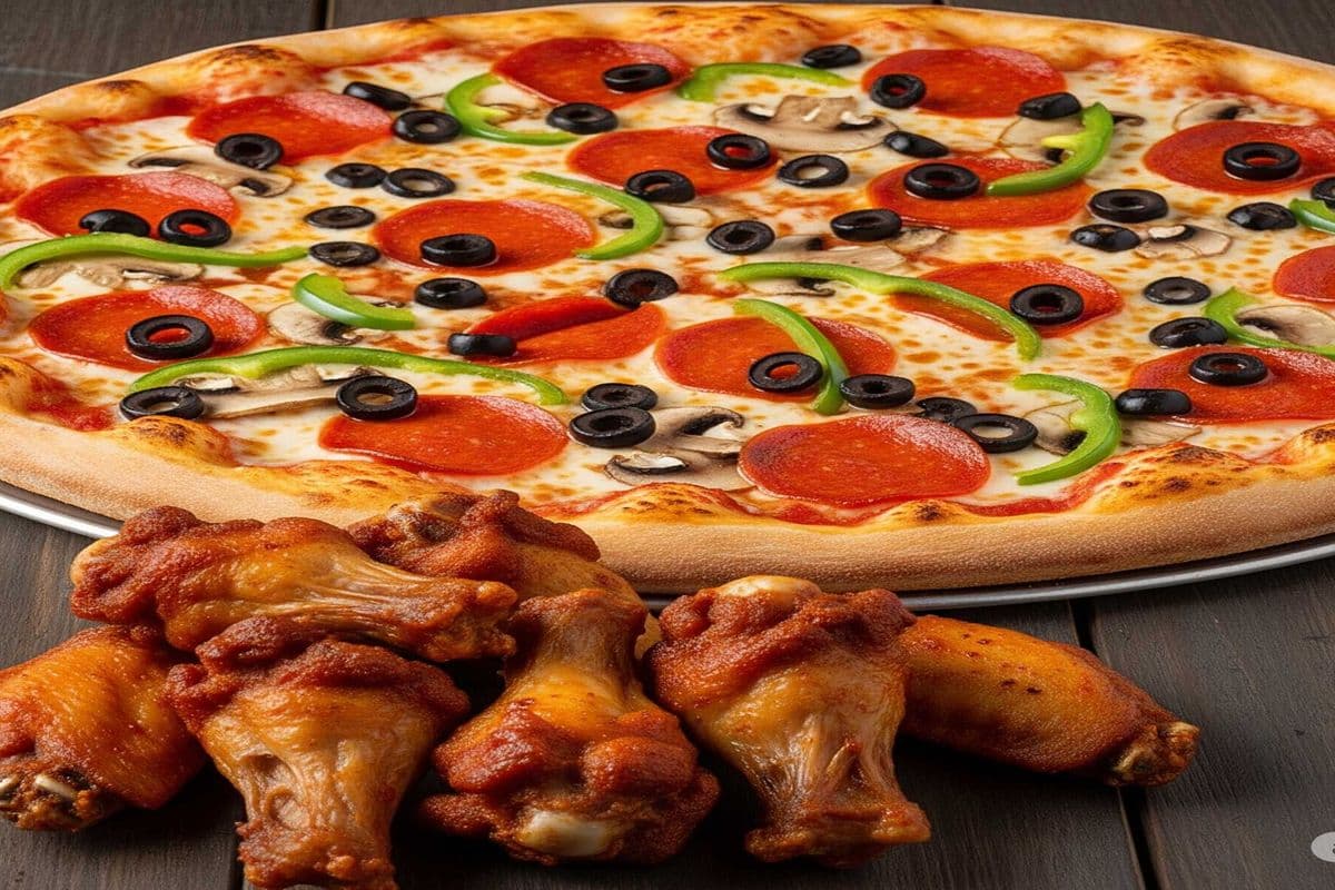 Large Pizza + 8 Chicken Wings
