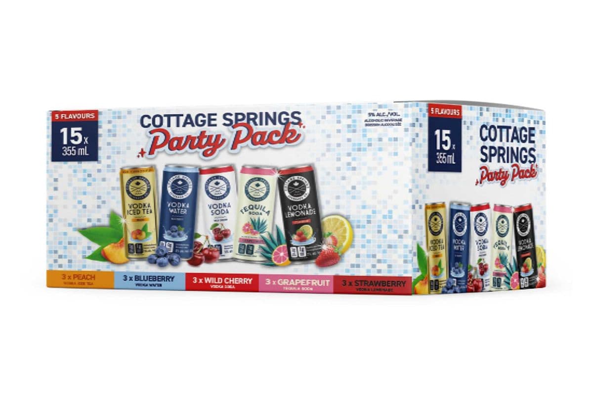 Cottage Springs RTD Party Pack Variety - Can 355ml Sleek - 15 Pack (15 x 355ml)