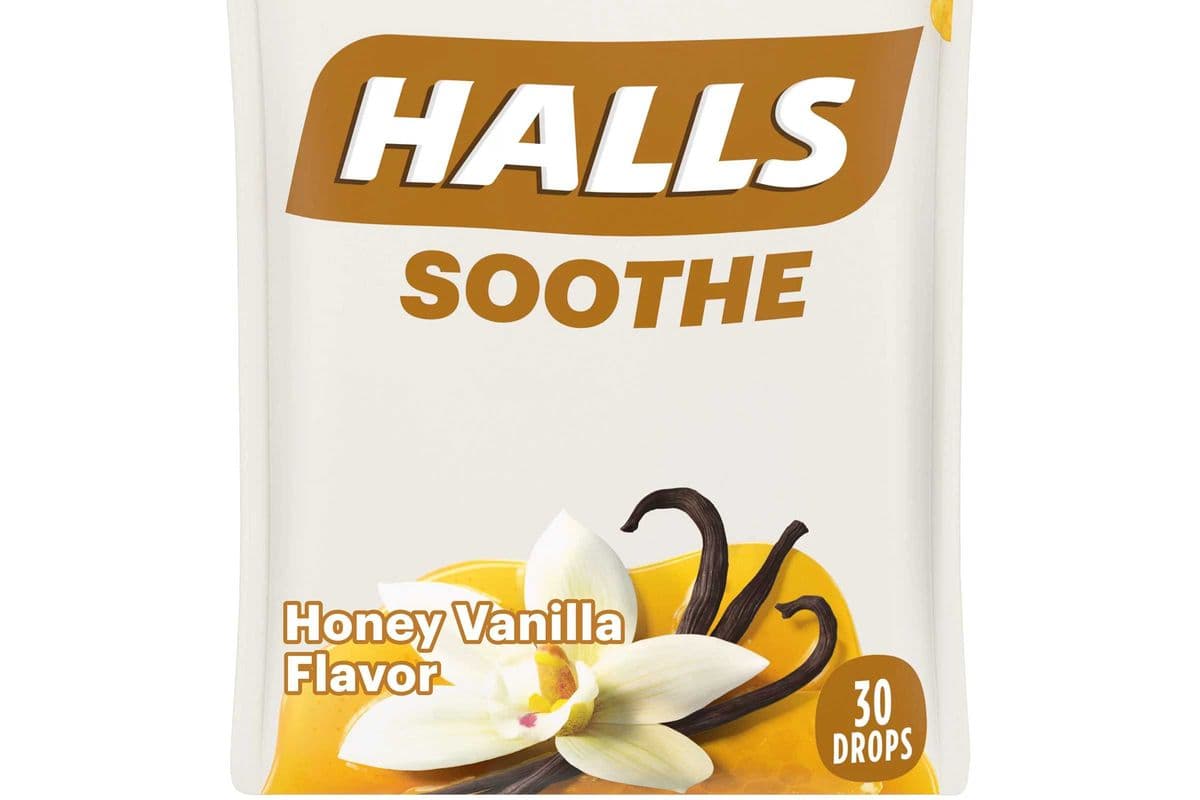 Halls - Soothe Honey Vanilla Cough Drops, 30 Pieces