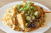 63. Stir-Fried Vegetables and Tofu on Rice Noodles
