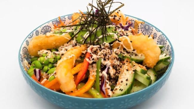 Quinoa poké de crevettes croustillantes / Crispy Shrimp Quinoa Poke