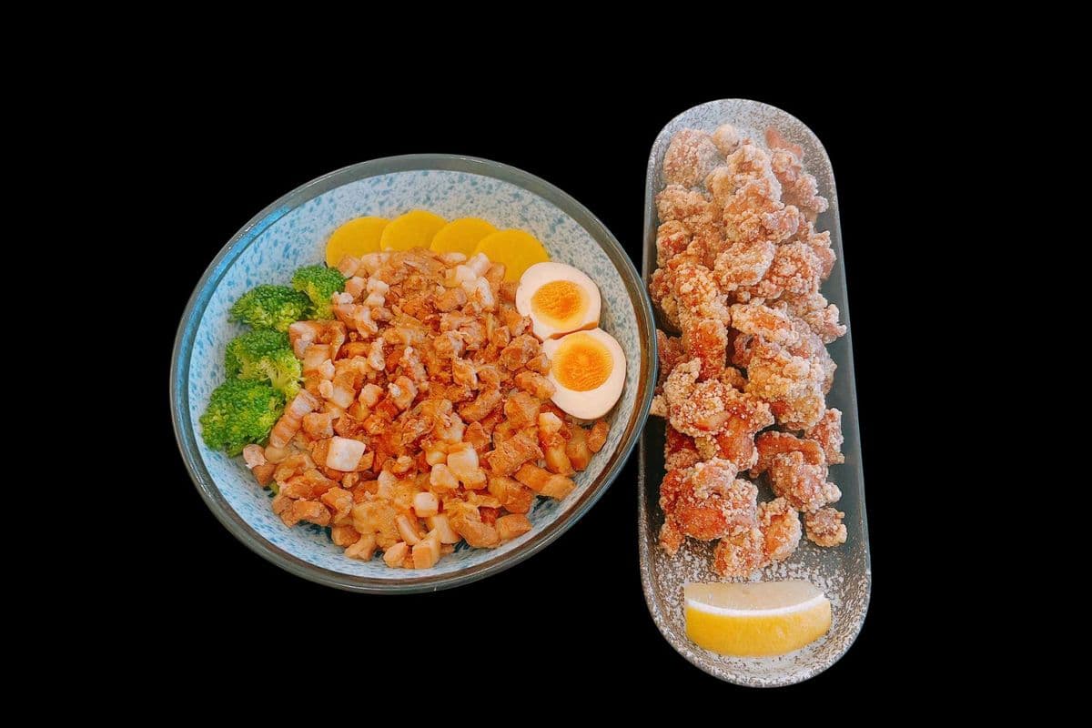 F -Braised Pork Rice + Taiwanese Popcorn Chicken